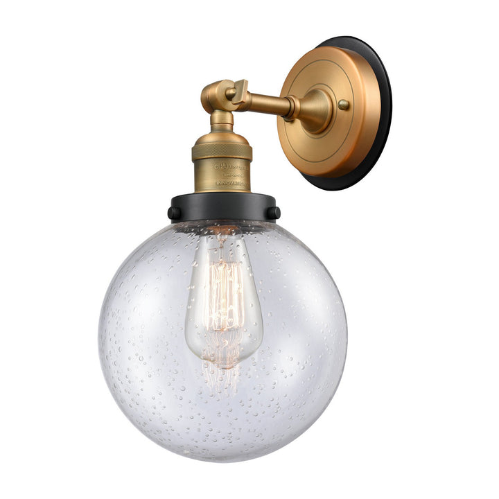 Innovations Franklin Restoration 203BB-BPBK-HRBK-G204-8 Wall Sconce Light - Brushed Brass