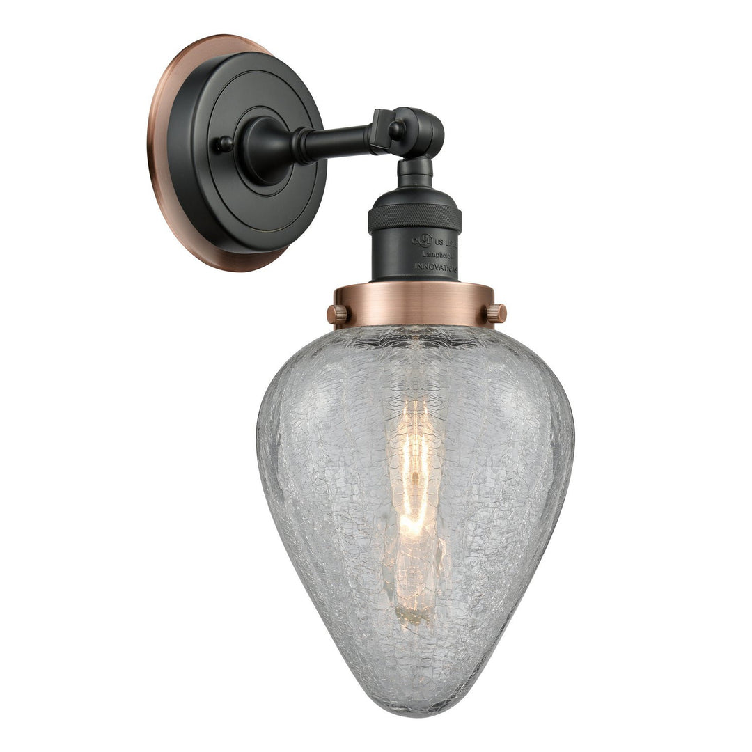 Innovations Franklin Restoration 203BK-BPAC-HRAC-G165 Wall Sconce Light - Matte Black