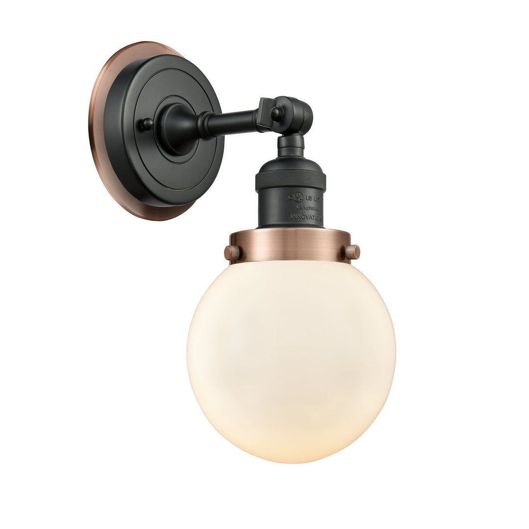Innovations Franklin Restoration 203BK-BPAC-HRAC-G201-6 Wall Sconce Light - Matte Black