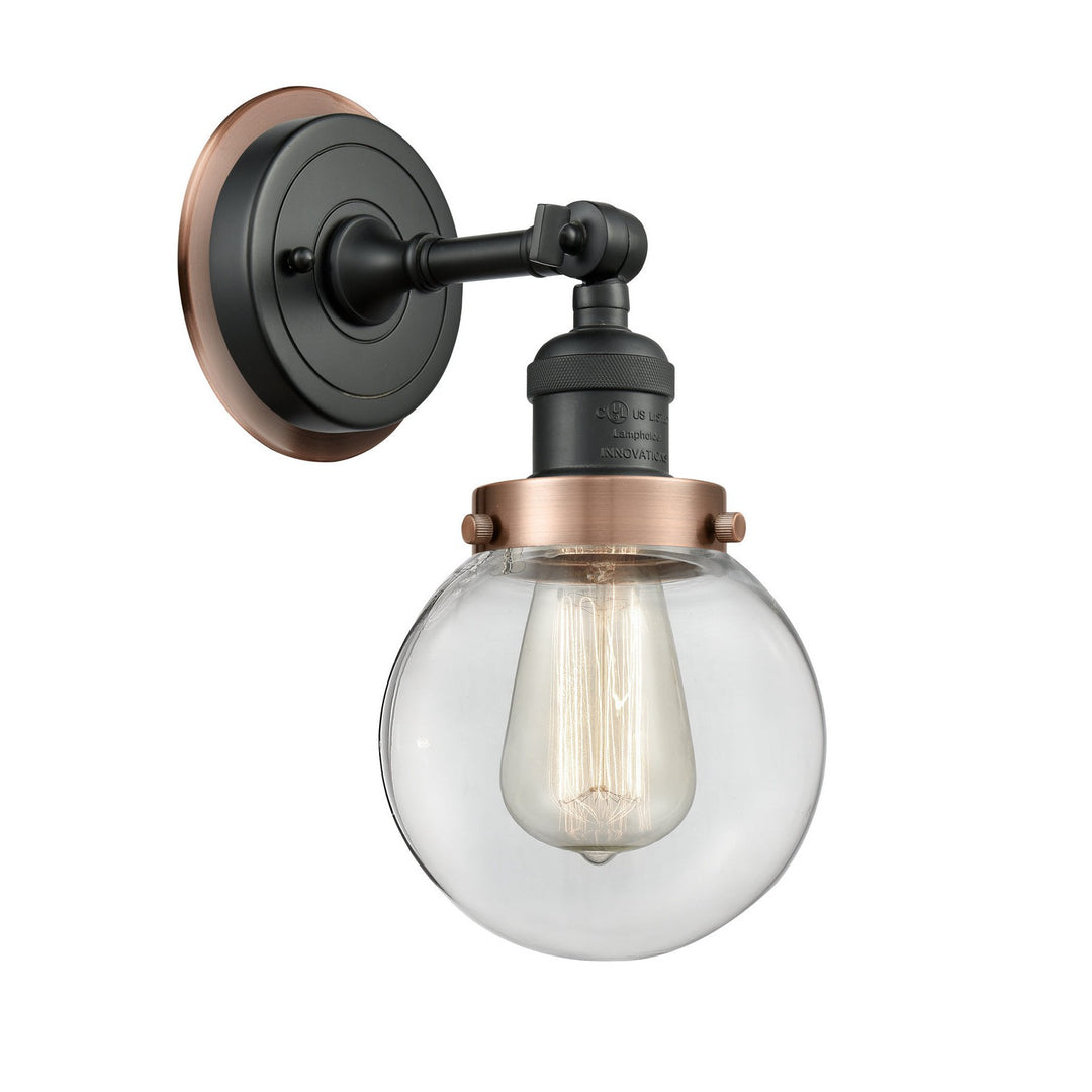 Innovations Franklin Restoration 203BK-BPAC-HRAC-G202-6 Wall Sconce Light - Matte Black