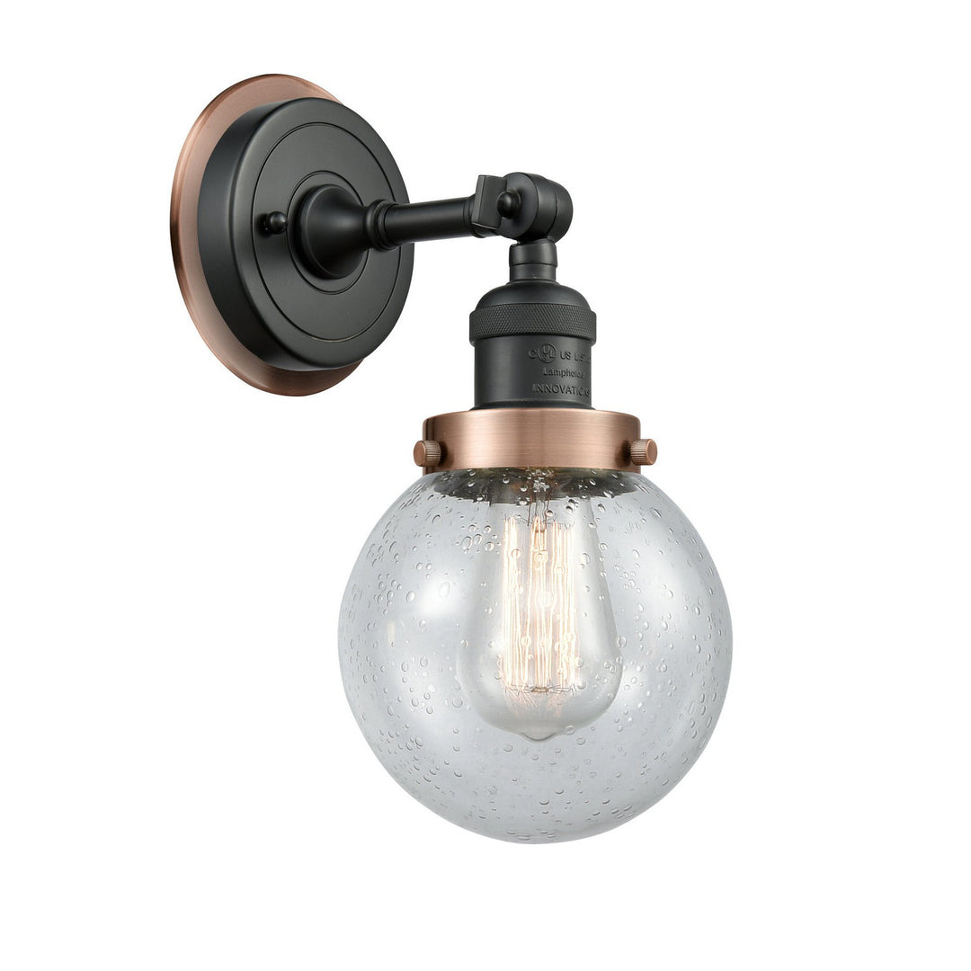 Innovations Franklin Restoration 203BK-BPAC-HRAC-G204-6 Wall Sconce Light - Matte Black