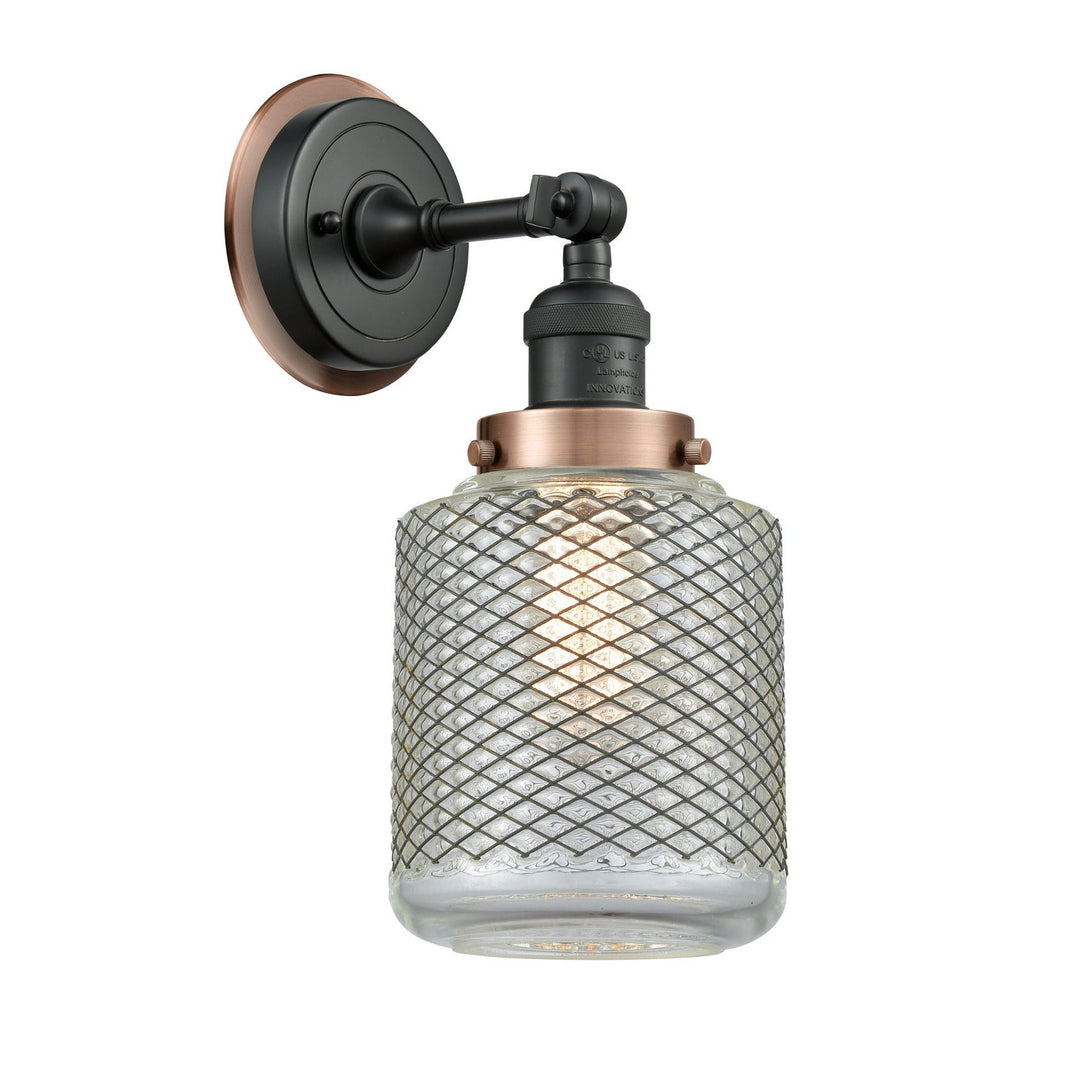 Innovations Franklin Restoration 203BK-BPAC-HRAC-G262 Wall Sconce Light - Matte Black