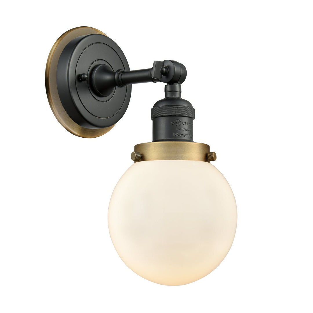 Innovations Franklin Restoration 203BK-BPBB-HRBB-G201-6 Wall Sconce Light - Matte Black