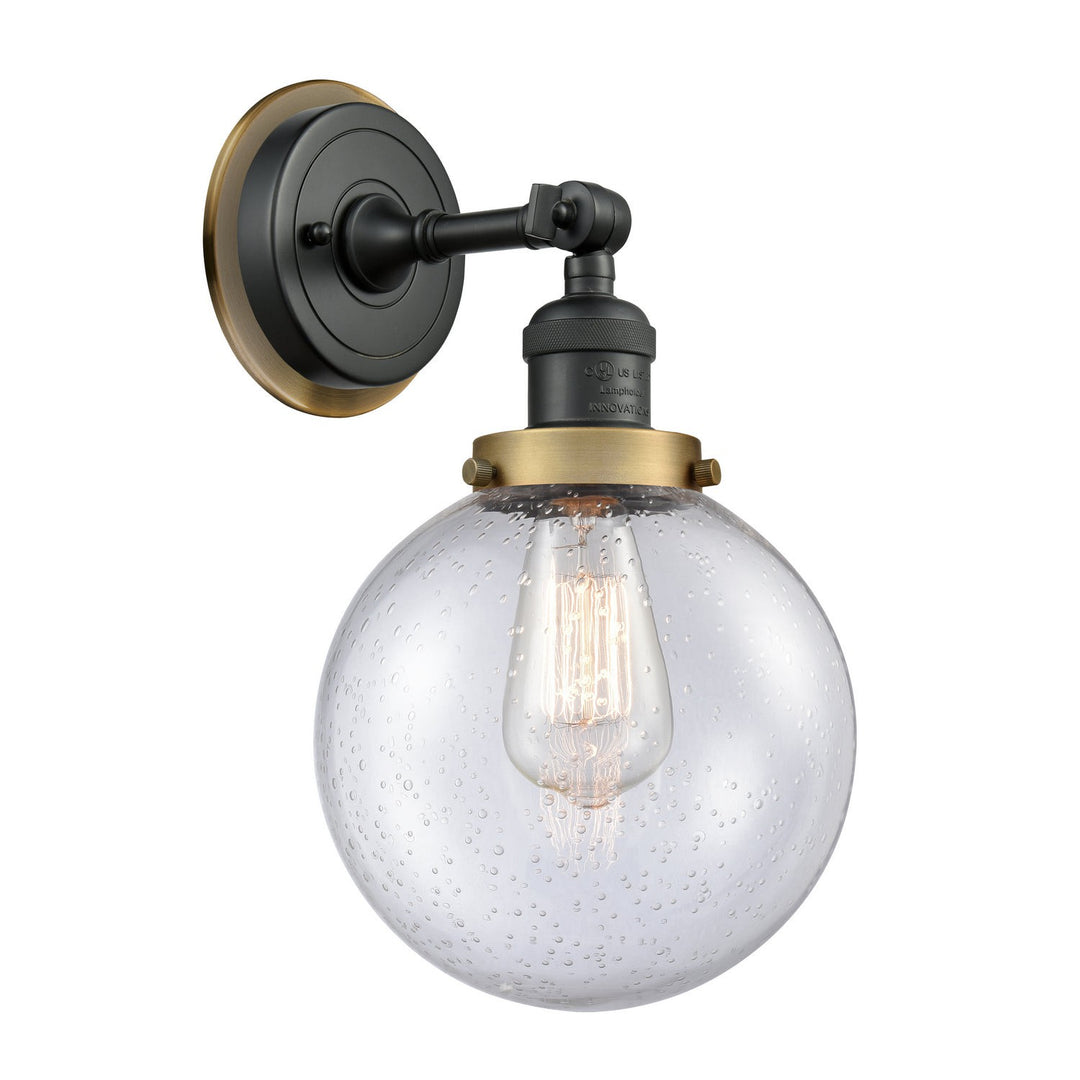 Innovations Franklin Restoration 203BK-BPBB-HRBB-G204-8 Wall Sconce Light - Matte Black
