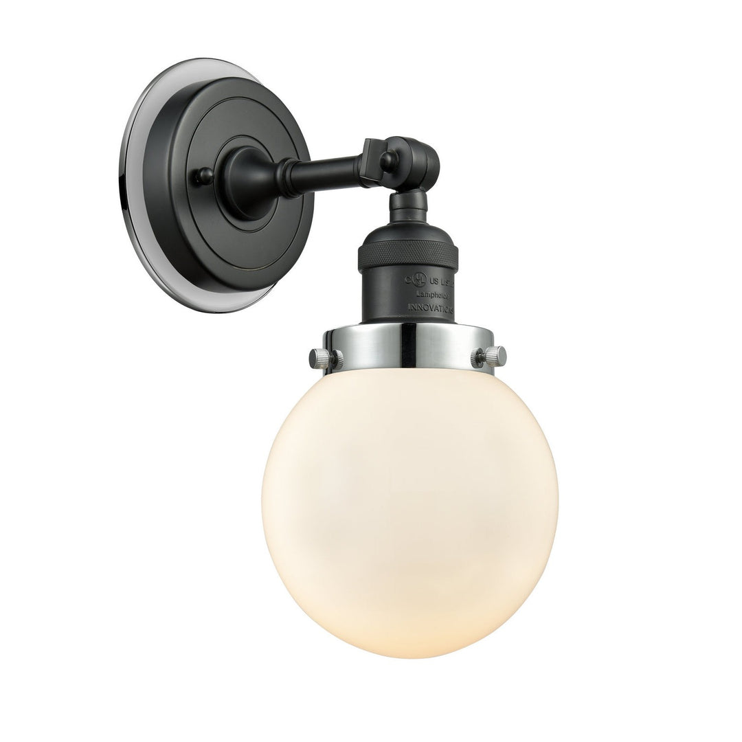 Innovations Franklin Restoration 203BK-BPPC-HRPC-G201-6 Wall Sconce Light - Matte Black