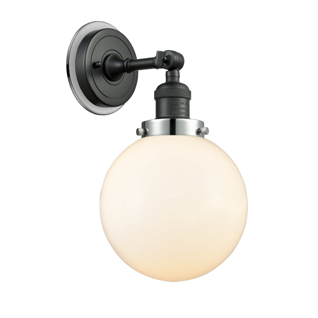 Innovations Franklin Restoration 203BK-BPPC-HRPC-G201-8 Wall Sconce Light - Matte Black