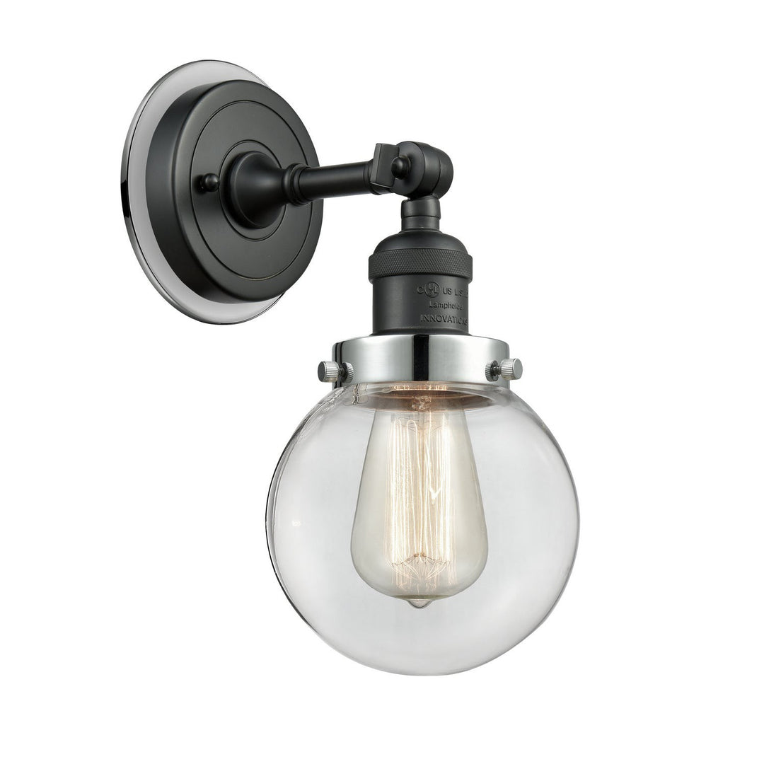 Innovations Franklin Restoration 203BK-BPPC-HRPC-G202-6 Wall Sconce Light - Matte Black