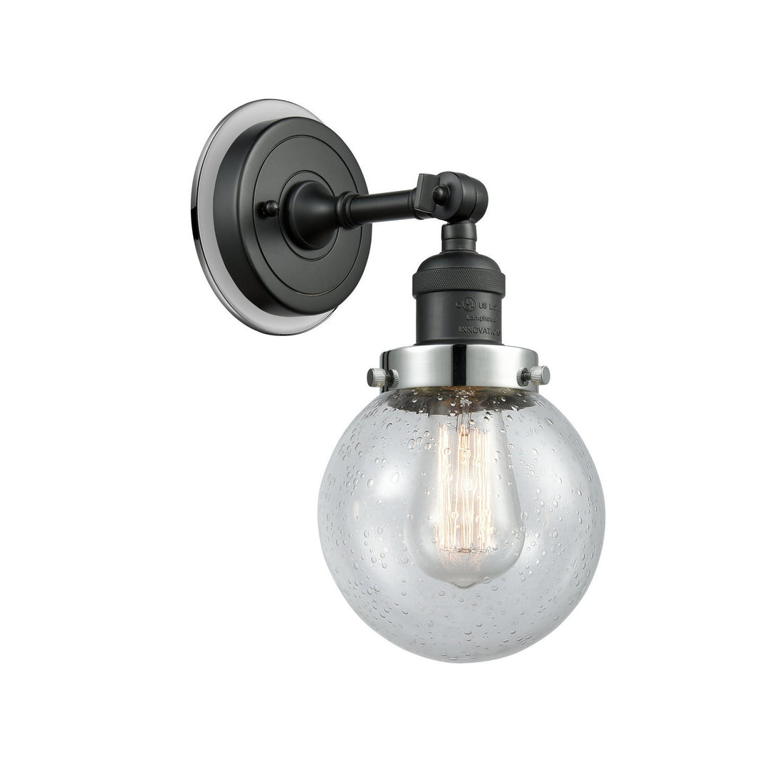 Innovations Franklin Restoration 203BK-BPPC-HRPC-G204-6 Wall Sconce Light - Matte Black