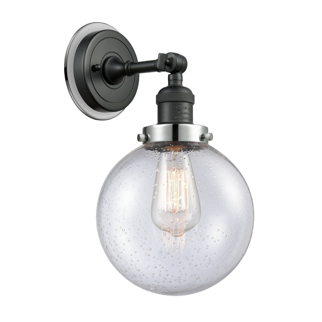 Innovations Franklin Restoration 203BK-BPPC-HRPC-G204-8 Wall Sconce Light - Matte Black