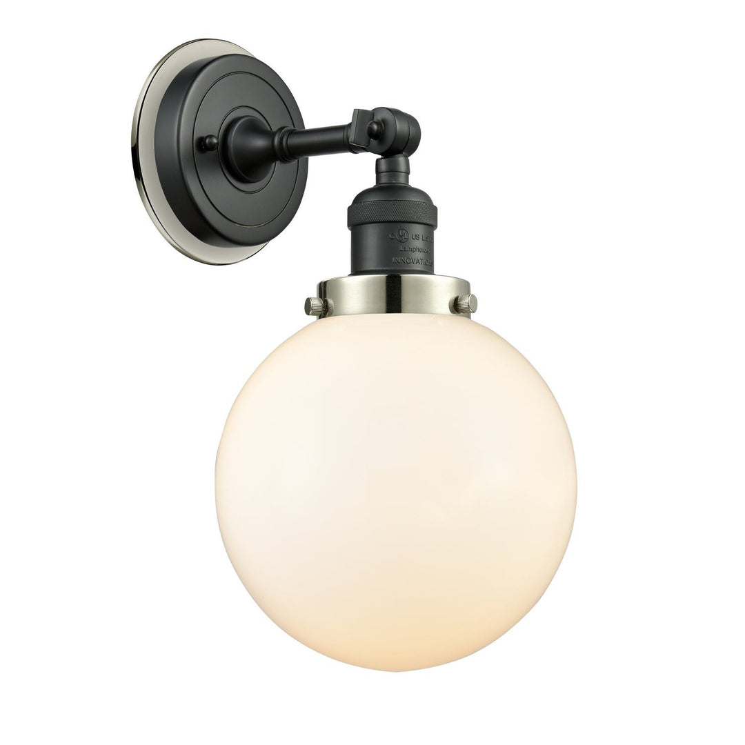 Innovations Franklin Restoration 203BK-BPPN-HRPN-G201-8 Wall Sconce Light - Matte Black