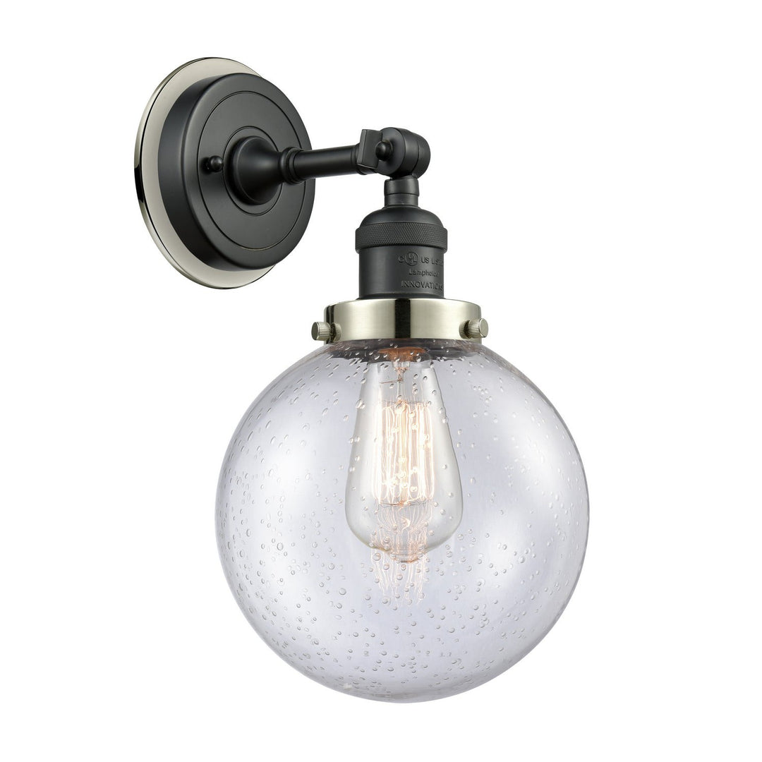 Innovations Franklin Restoration 203BK-BPPN-HRPN-G204-8 Wall Sconce Light - Matte Black