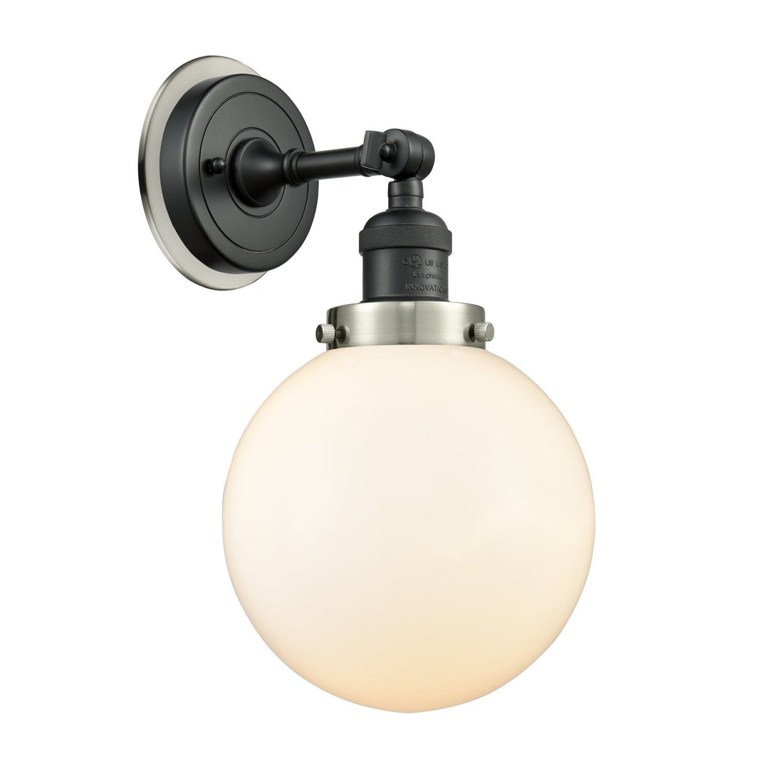 Innovations Franklin Restoration 203BK-BPSN-HRSN-G201-8 Wall Sconce Light - Matte Black