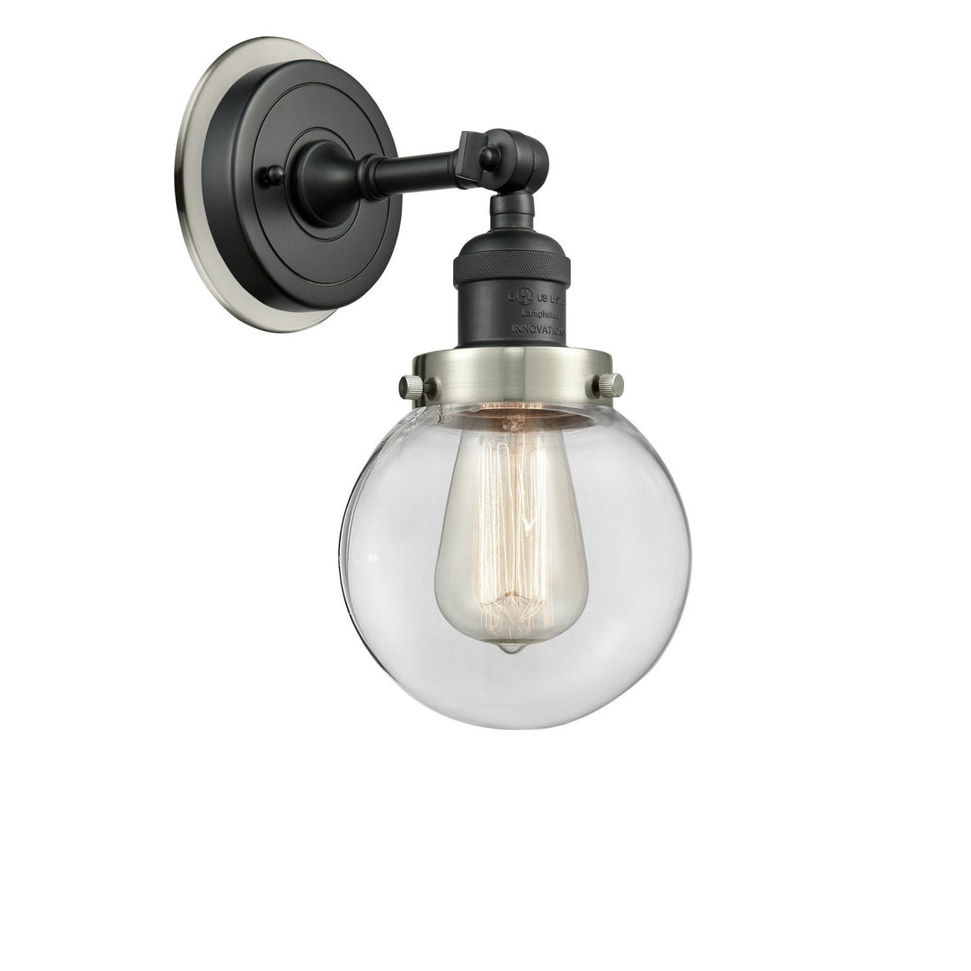 Innovations Franklin Restoration 203BK-BPSN-HRSN-G202-6 Wall Sconce Light - Matte Black