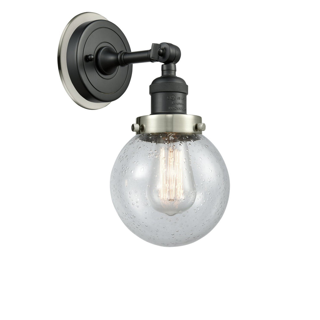 Innovations Franklin Restoration 203BK-BPSN-HRSN-G204-6 Wall Sconce Light - Matte Black