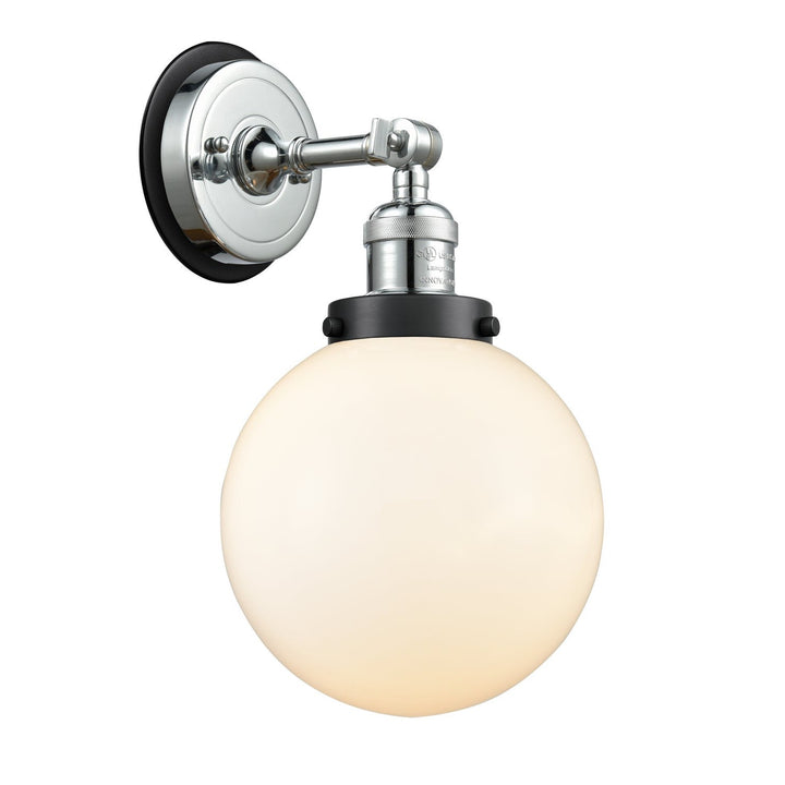 Innovations Franklin Restoration 203PC-BPBK-HRBK-G201-8 Wall Sconce Light - Polished Chrome