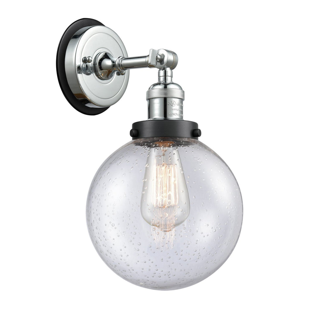 Innovations Franklin Restoration 203PC-BPBK-HRBK-G204-8 Wall Sconce Light - Polished Chrome