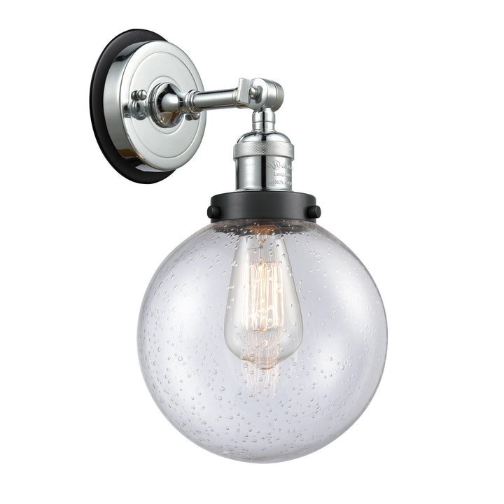 Innovations Franklin Restoration 203PC-BPBK-HRBK-G204-8 Wall Sconce Light - Polished Chrome