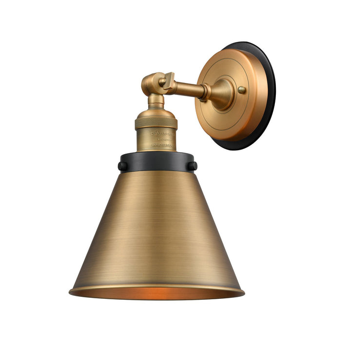 Innovations Franklin Restoration 203BB-BPBK-HRBK-M13-BB Wall Sconce Light - Brushed Brass