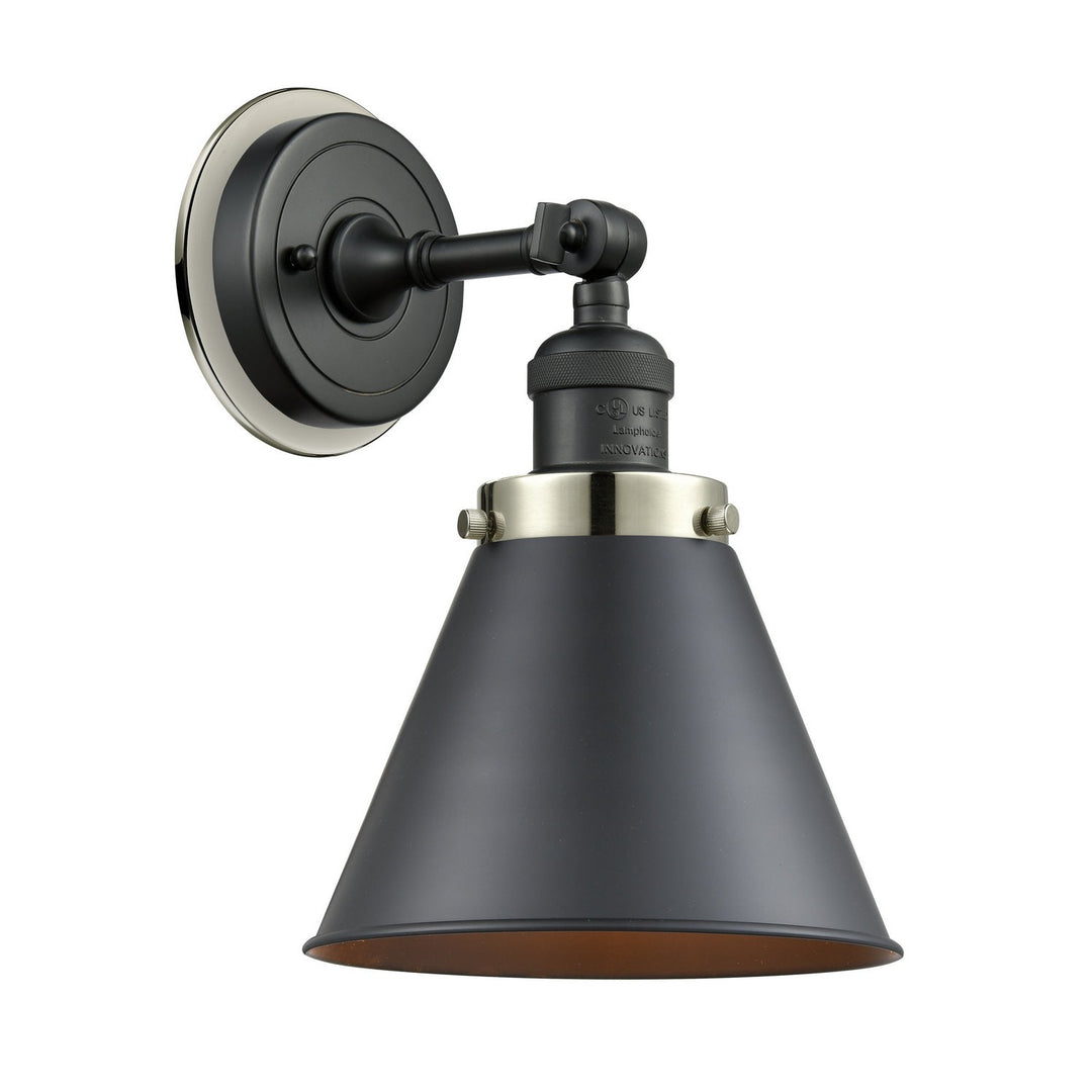 Innovations Franklin Restoration 203BK-BPPN-HRPN-M13-BK Wall Sconce Light - Matte Black