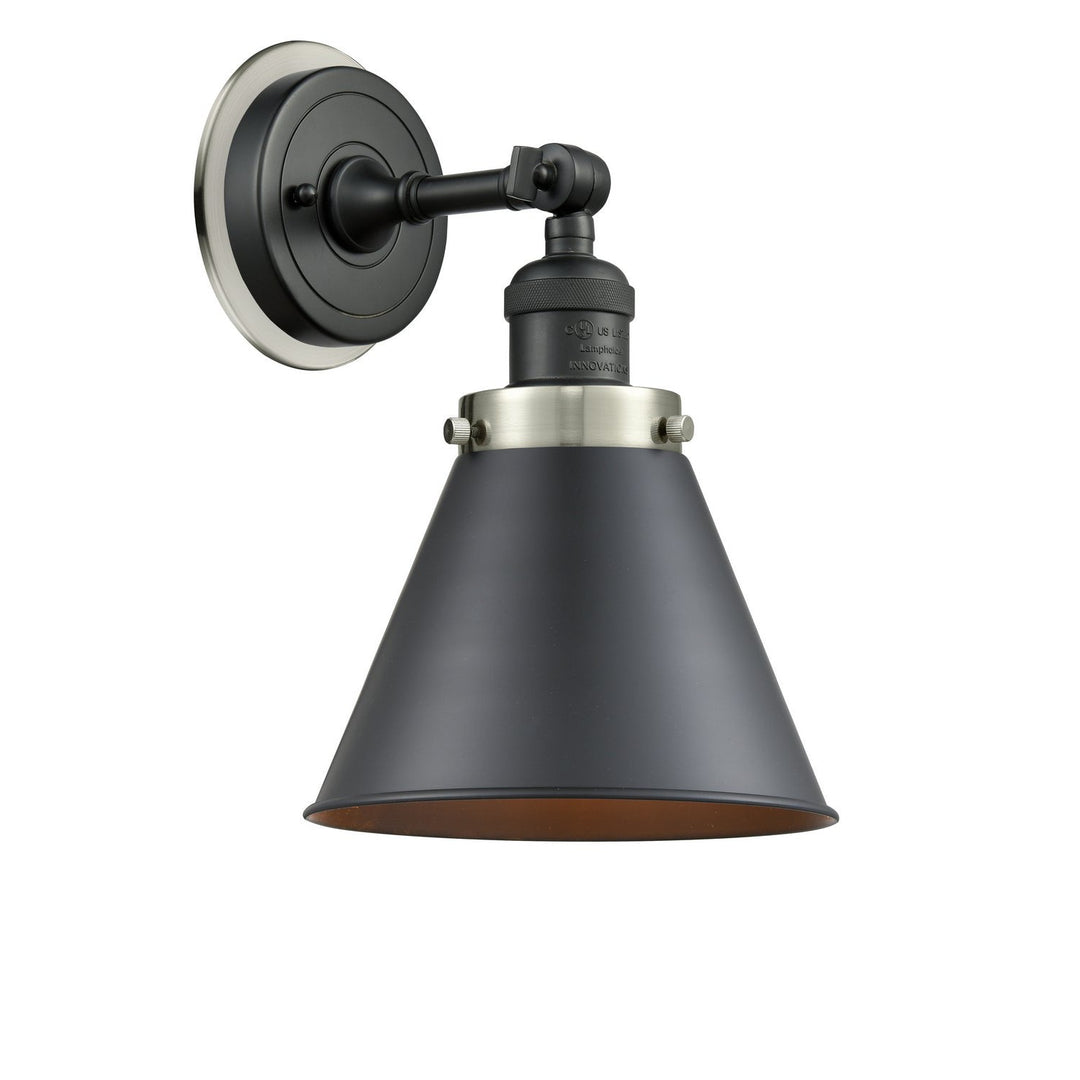Innovations Franklin Restoration 203BK-BPSN-HRSN-M13-BK Wall Sconce Light - Matte Black
