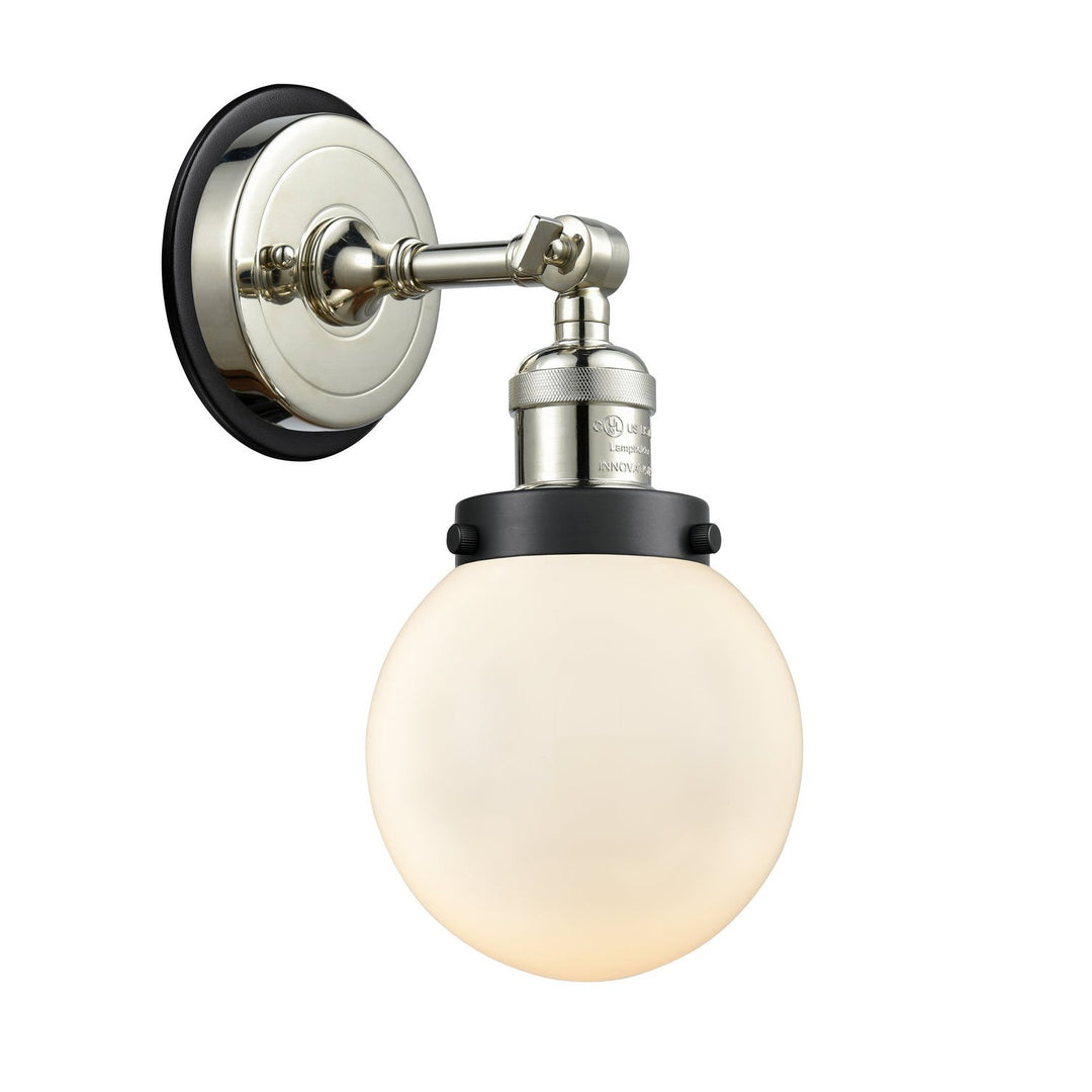 Innovations Franklin Restoration 203PN-BPBK-HRBK-G201-6 Wall Sconce Light - Polished Nickel