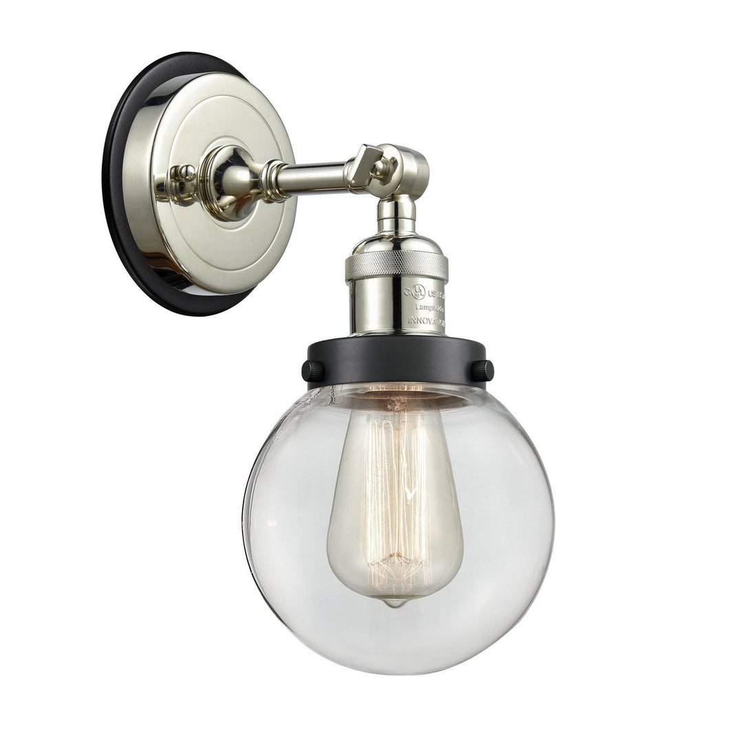 Innovations Franklin Restoration 203PN-BPBK-HRBK-G202-6 Wall Sconce Light - Polished Nickel