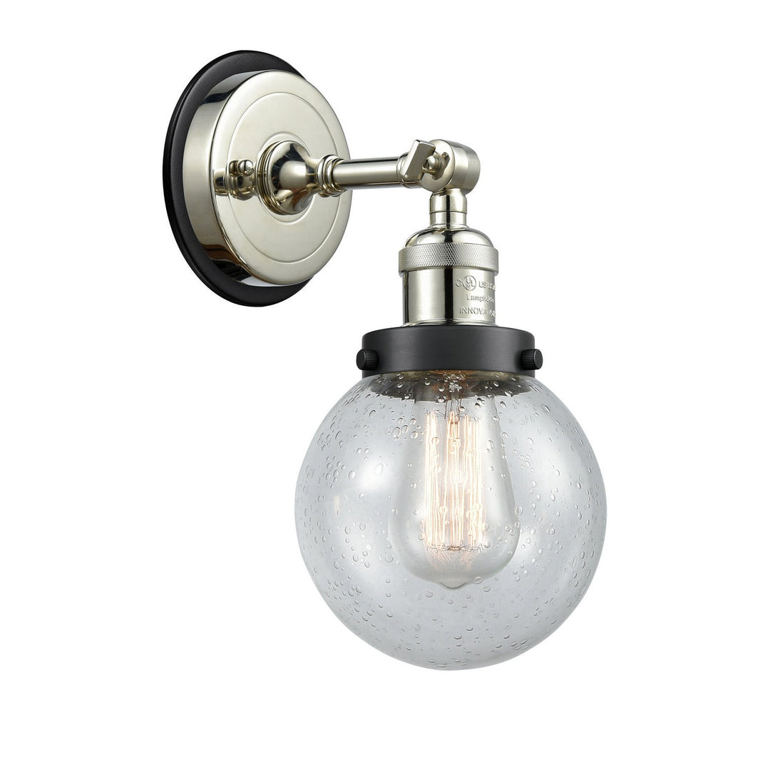 Innovations Franklin Restoration 203PN-BPBK-HRBK-G204-6 Wall Sconce Light - Polished Nickel