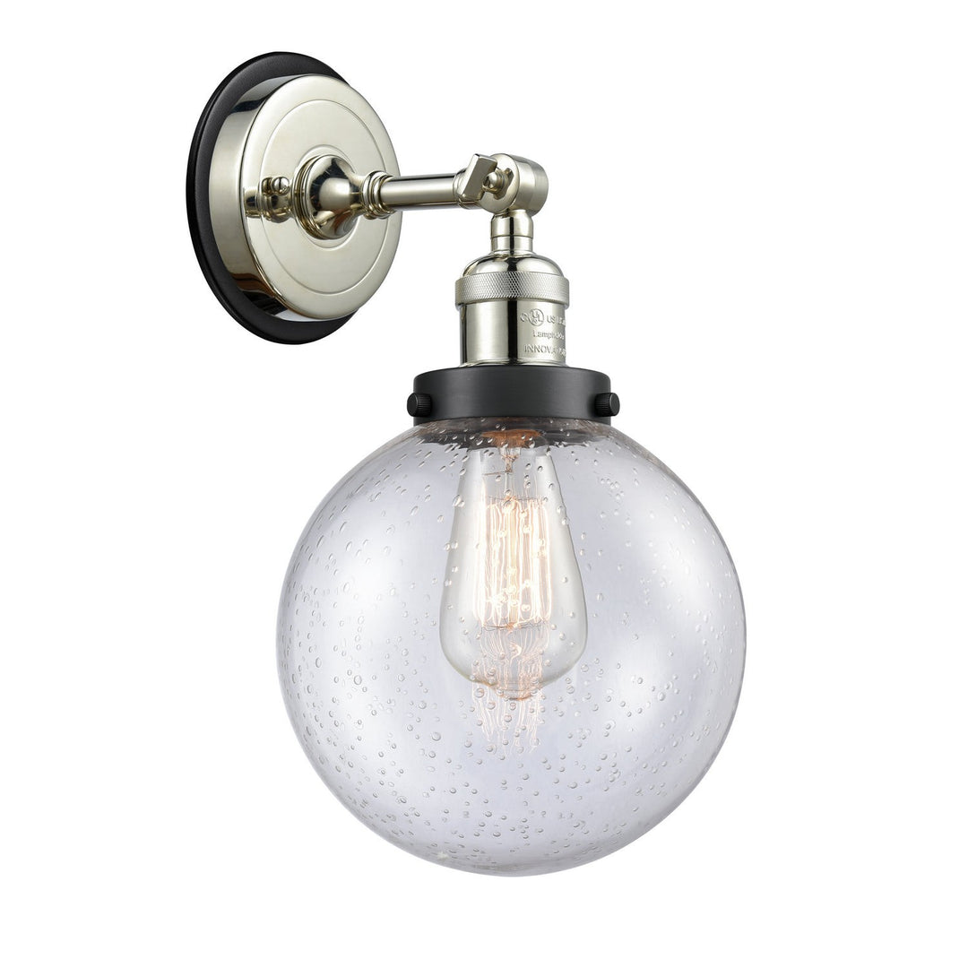 Innovations Franklin Restoration 203PN-BPBK-HRBK-G204-8 Wall Sconce Light - Polished Nickel