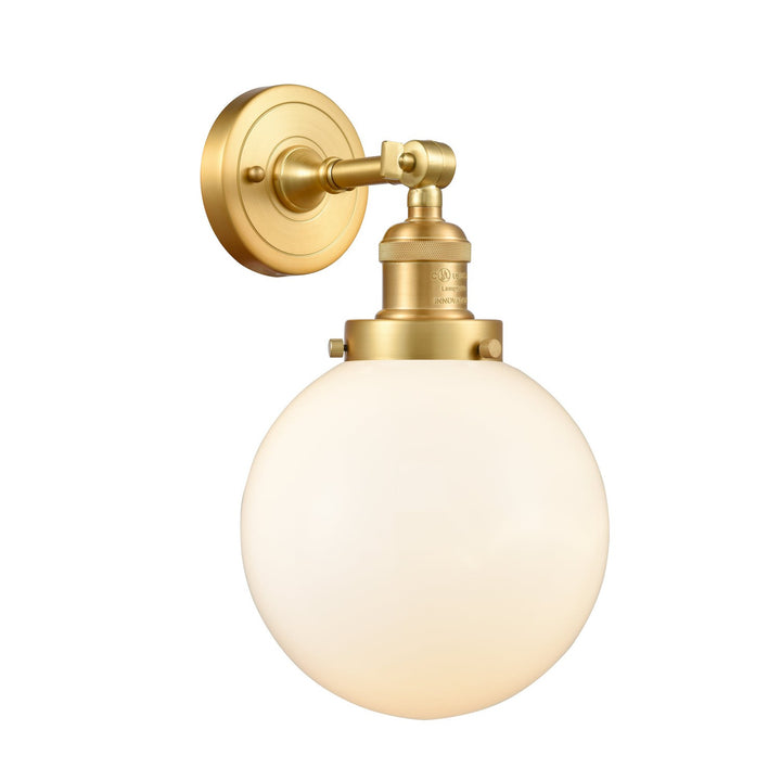 Innovations Franklin Restoration 203-SG-G201-8-LED Wall Sconce Light - Satin Gold