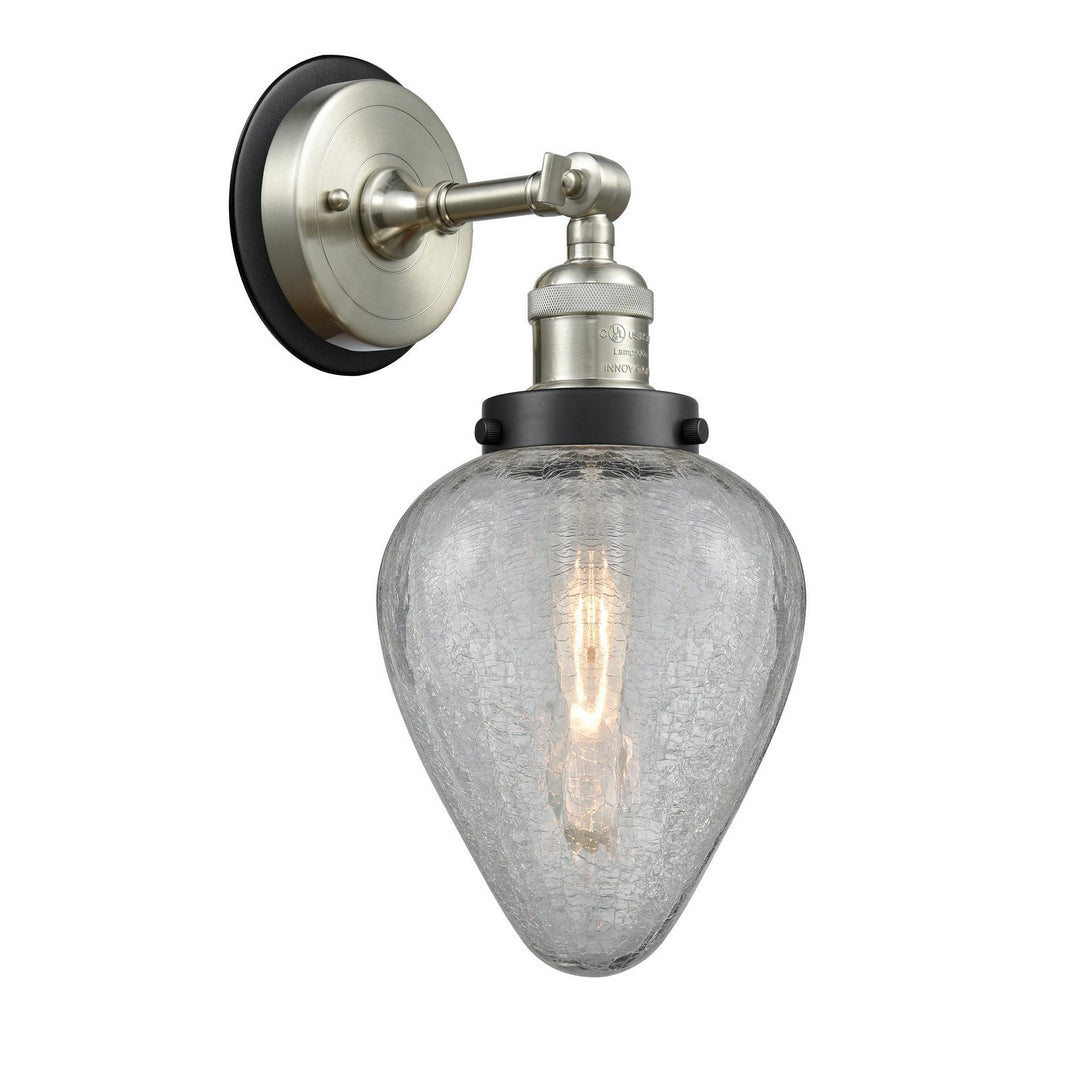 Innovations Franklin Restoration 203SN-BPBK-HRBK-G165 Wall Sconce Light - Brushed Satin Nickel