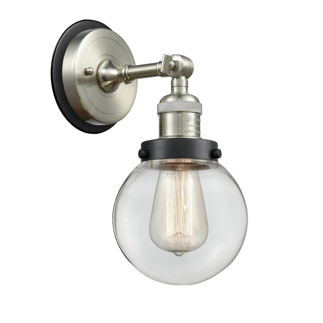 Innovations Franklin Restoration 203SN-BPBK-HRBK-G202-6 Wall Sconce Light - Brushed Satin Nickel