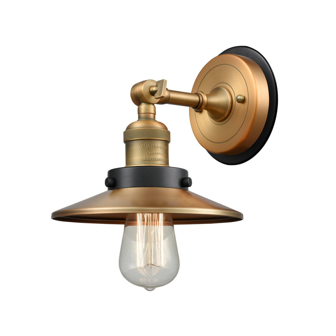 Innovations Franklin Restoration 203BB-BPBK-HRBK-M4-BB Wall Sconce Light - Brushed Brass