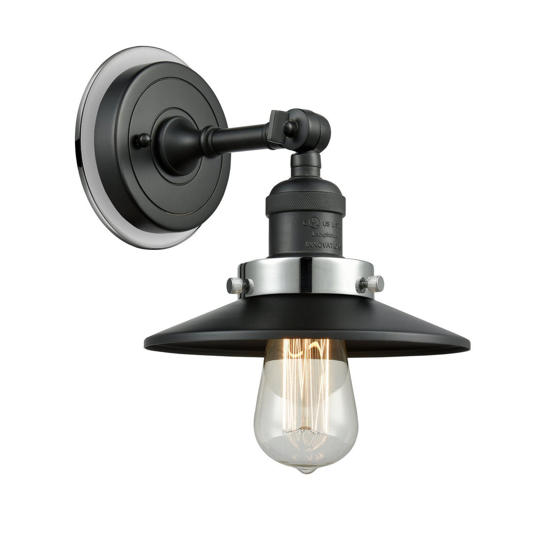 Innovations Franklin Restoration 203BK-BPPC-HRPC-M6-BK Wall Sconce Light - Matte Black
