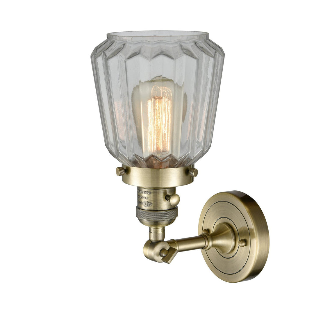 Innovations Franklin Restoration 203SW-AB-G142-LED Wall Sconce Light - Antique Brass
