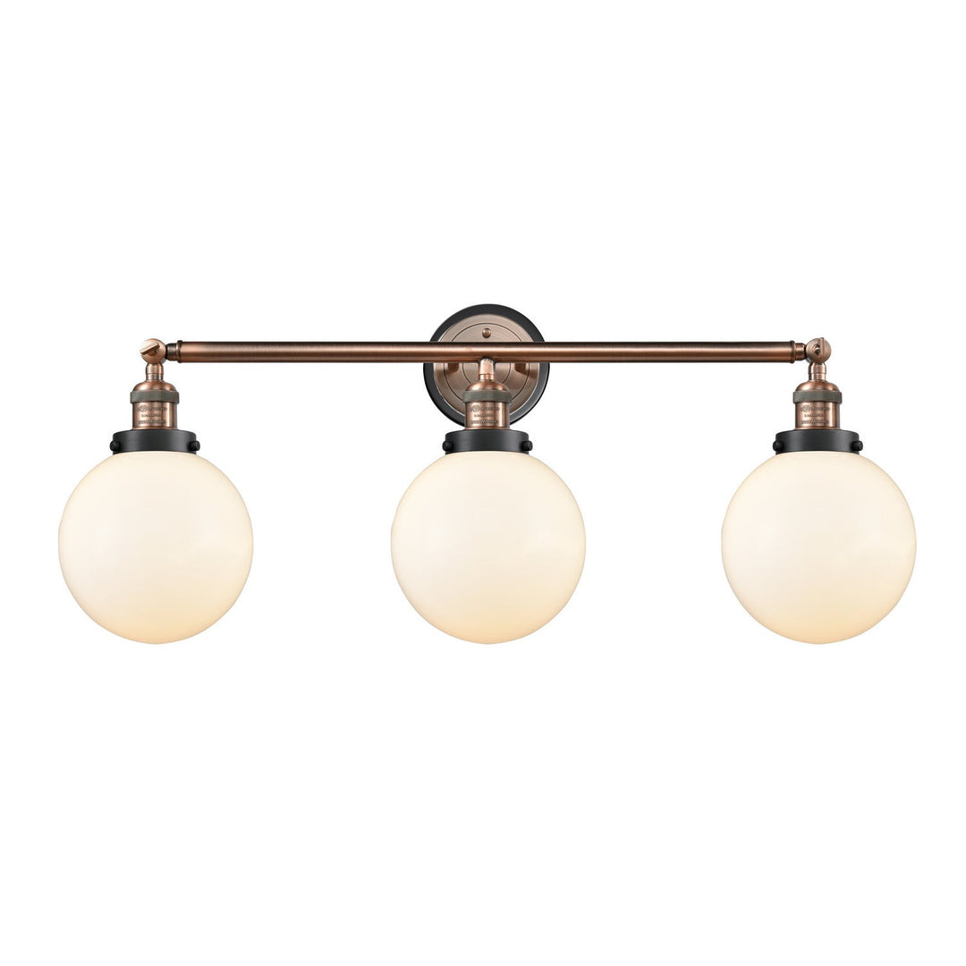 Innovations Franklin Restoration 205AC-BPBK-HRBK-G201-8 Bath Vanity Light 32 in. wide - Antique Copper
