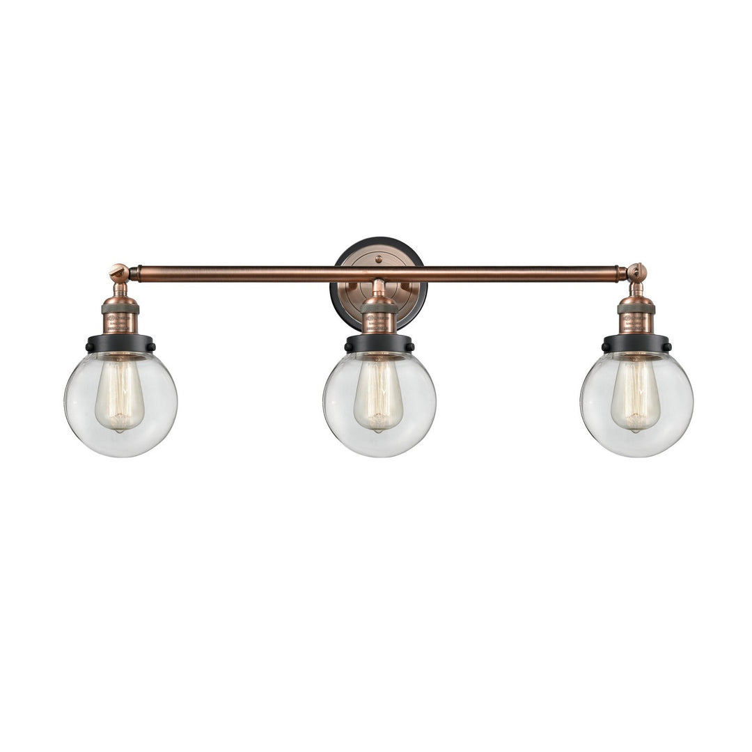 Innovations Franklin Restoration 205AC-BPBK-HRBK-G202-6 Bath Vanity Light 30 in. wide - Antique Copper
