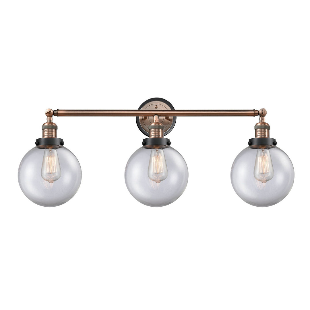 Innovations Franklin Restoration 205AC-BPBK-HRBK-G202-8 Bath Vanity Light 32 in. wide - Antique Copper