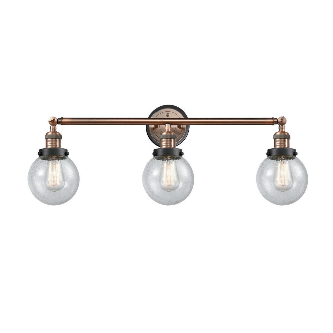 Innovations Franklin Restoration 205AC-BPBK-HRBK-G204-6 Bath Vanity Light 30 in. wide - Antique Copper