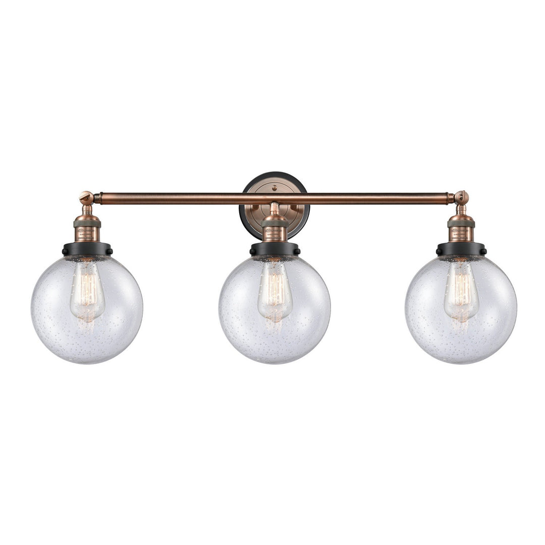 Innovations Franklin Restoration 205AC-BPBK-HRBK-G204-8 Bath Vanity Light 32 in. wide - Antique Copper