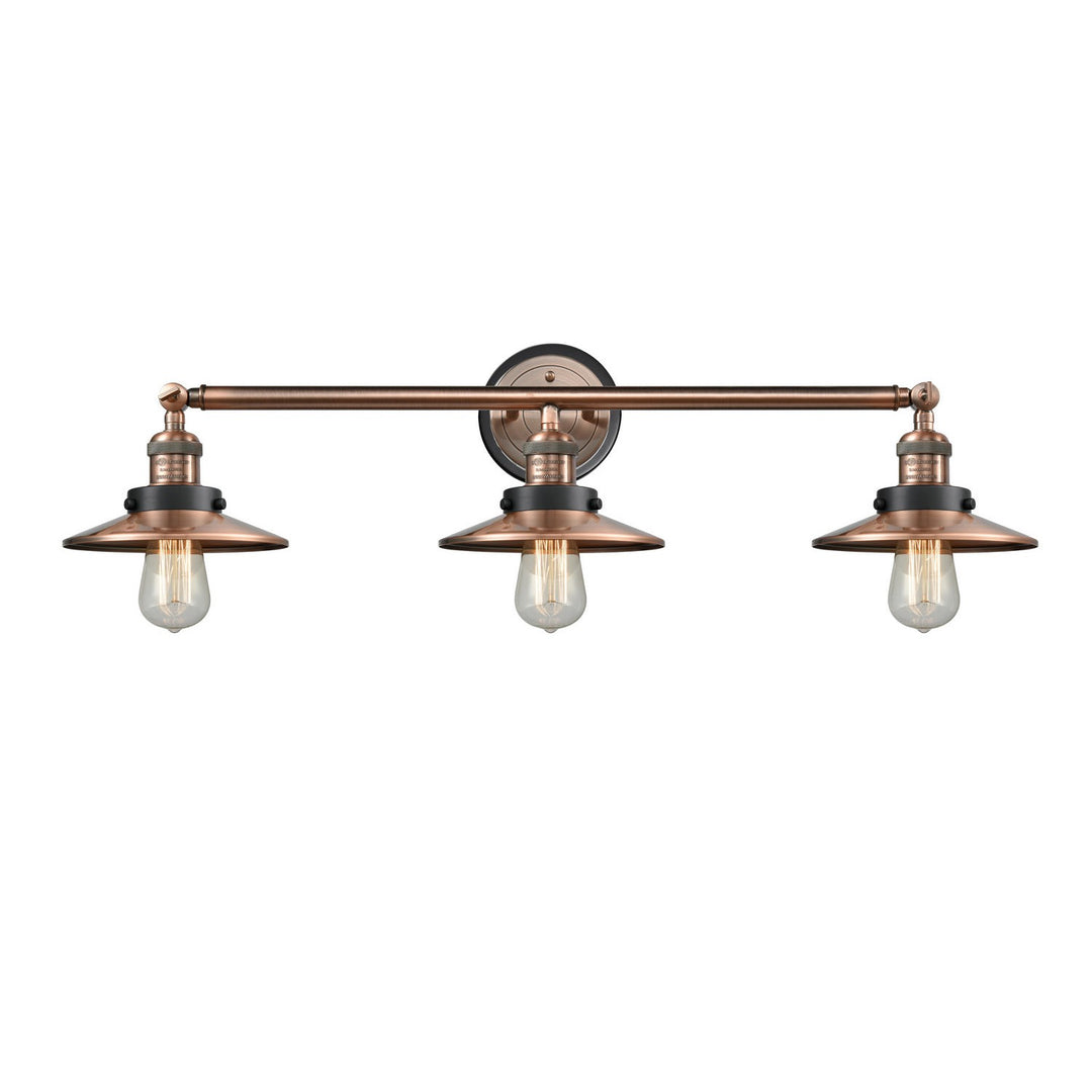 Innovations Franklin Restoration 205AC-BPBK-HRBK-M3-AC Bath Vanity Light 32 in. wide - Antique Copper