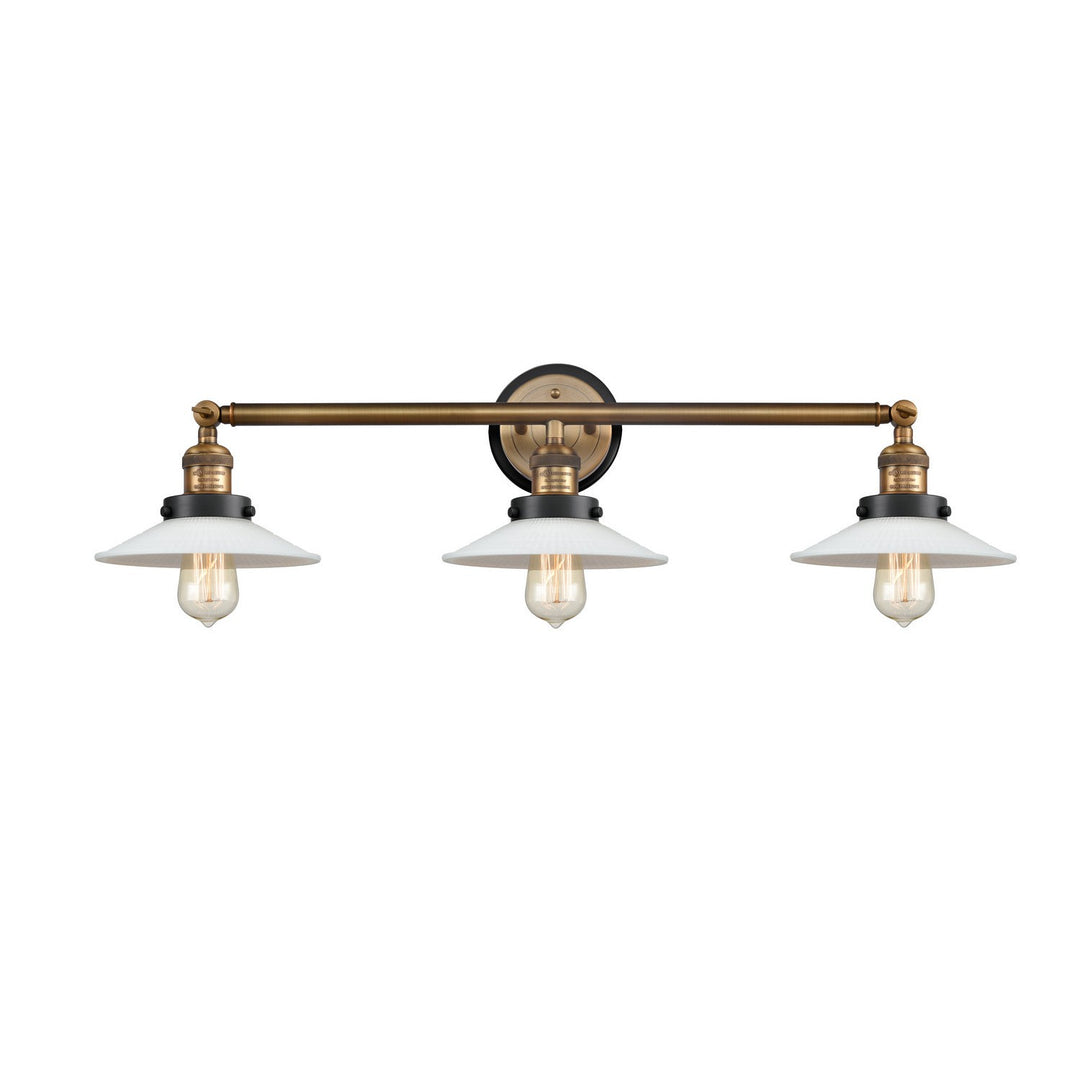 Innovations Franklin Restoration 205BB-BPBK-HRBK-G1 Bath Vanity Light 33 in. wide - Brushed Brass