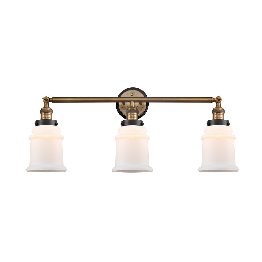 Innovations Franklin Restoration 205BB-BPBK-HRBK-G181 Bath Vanity Light 30 in. wide - Brushed Brass