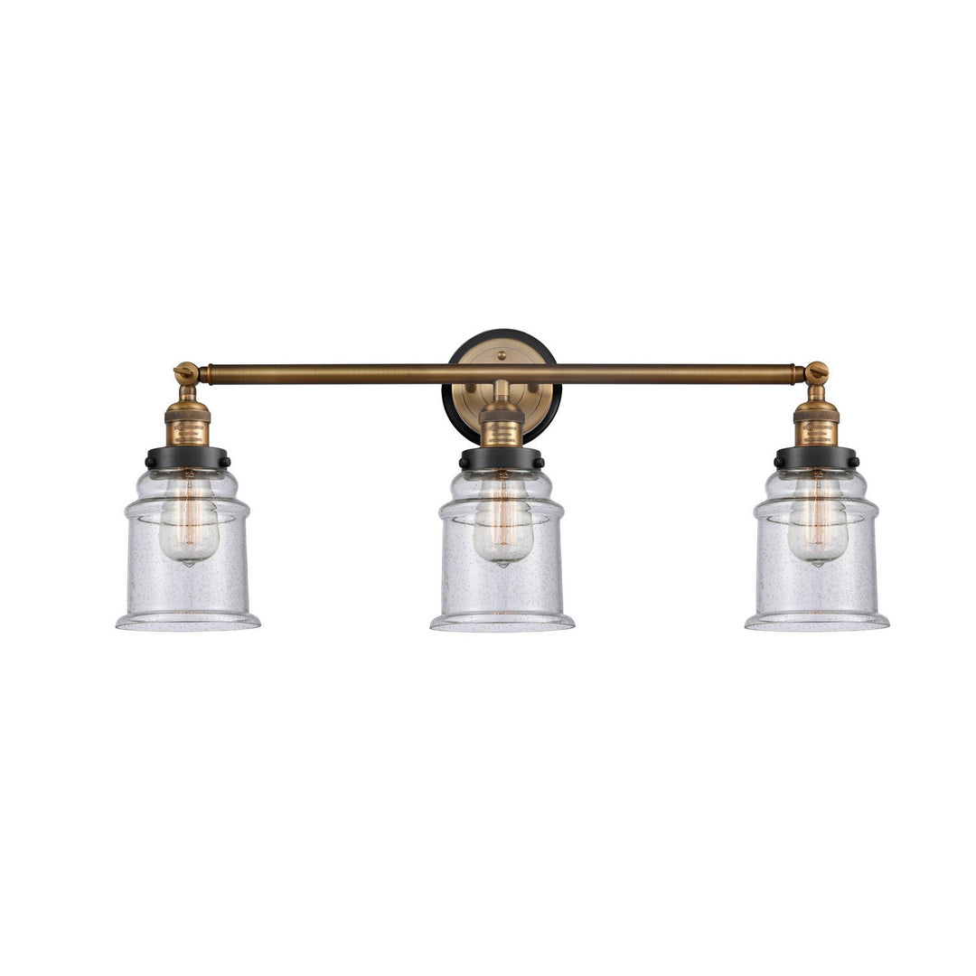 Innovations Franklin Restoration 205BB-BPBK-HRBK-G184 Bath Vanity Light 30 in. wide - Brushed Brass
