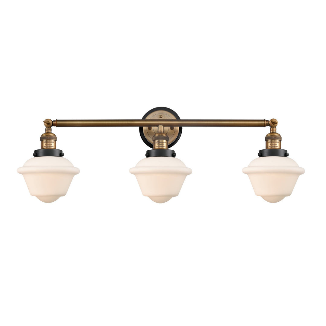 Innovations Franklin Restoration 205BB-BPBK-HRBK-G531 Bath Vanity Light 34 in. wide - Brushed Brass