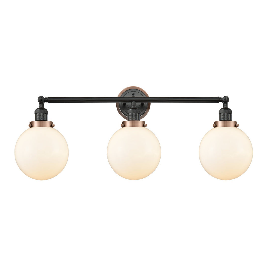 Innovations Franklin Restoration 205BK-BPAC-HRAC-G201-8 Bath Vanity Light 32 in. wide - Matte Black