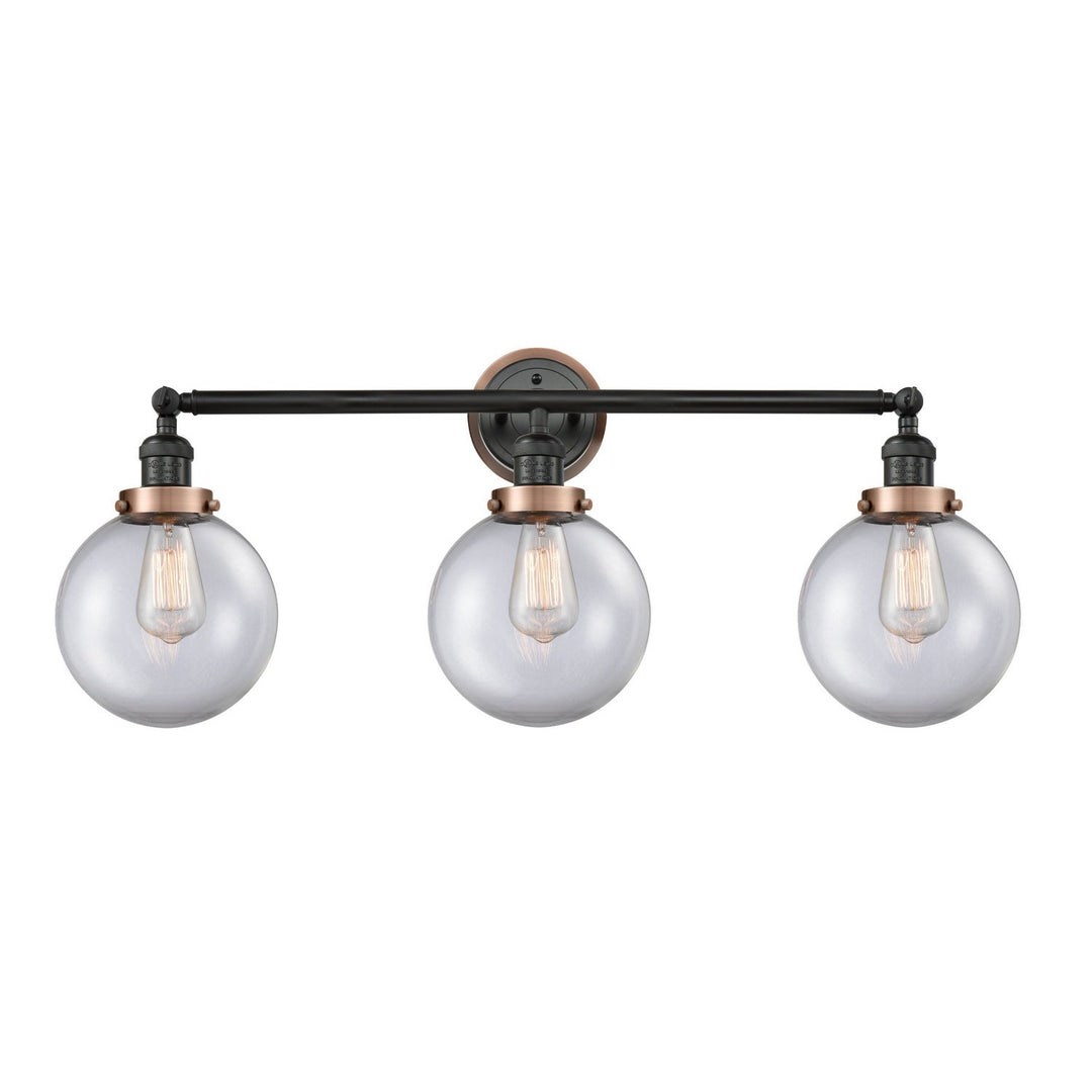 Innovations Franklin Restoration 205BK-BPAC-HRAC-G202-8 Bath Vanity Light 32 in. wide - Matte Black