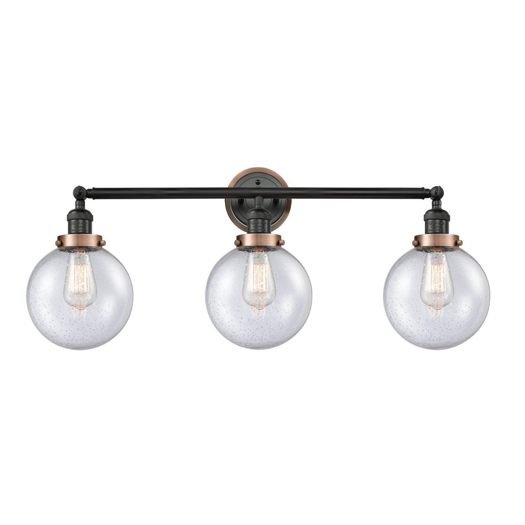 Innovations Franklin Restoration 205BK-BPAC-HRAC-G204-8 Bath Vanity Light 32 in. wide - Matte Black