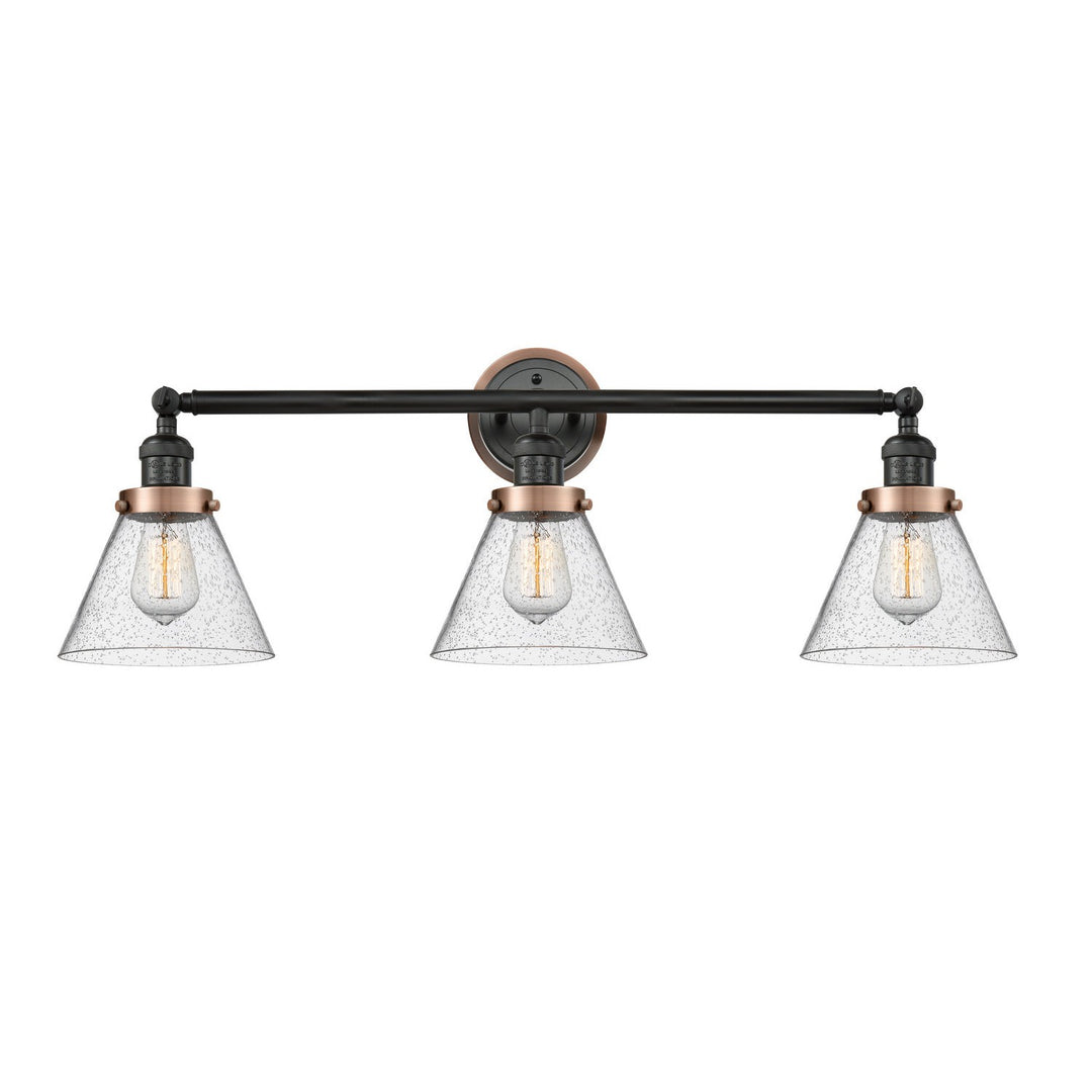 Innovations Franklin Restoration 205BK-BPAC-HRAC-G44 Bath Vanity Light 32 in. wide - Matte Black