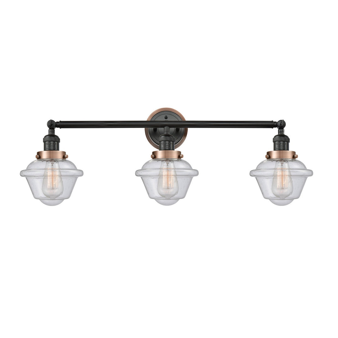 Innovations Franklin Restoration 205BK-BPAC-HRAC-G534 Bath Vanity Light 34 in. wide - Matte Black