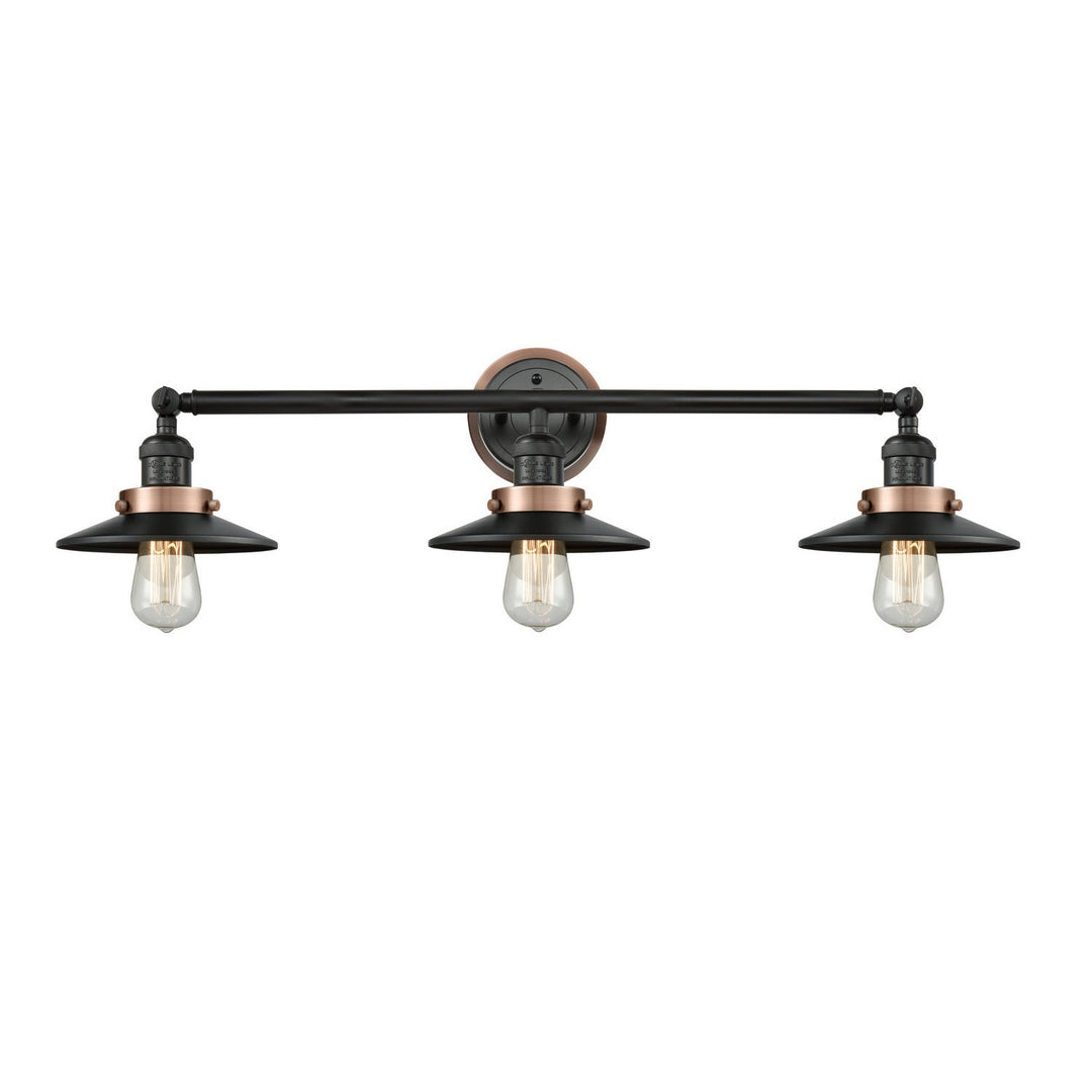 Innovations Franklin Restoration 205BK-BPAC-HRAC-M6-BK Bath Vanity Light 32 in. wide - Matte Black